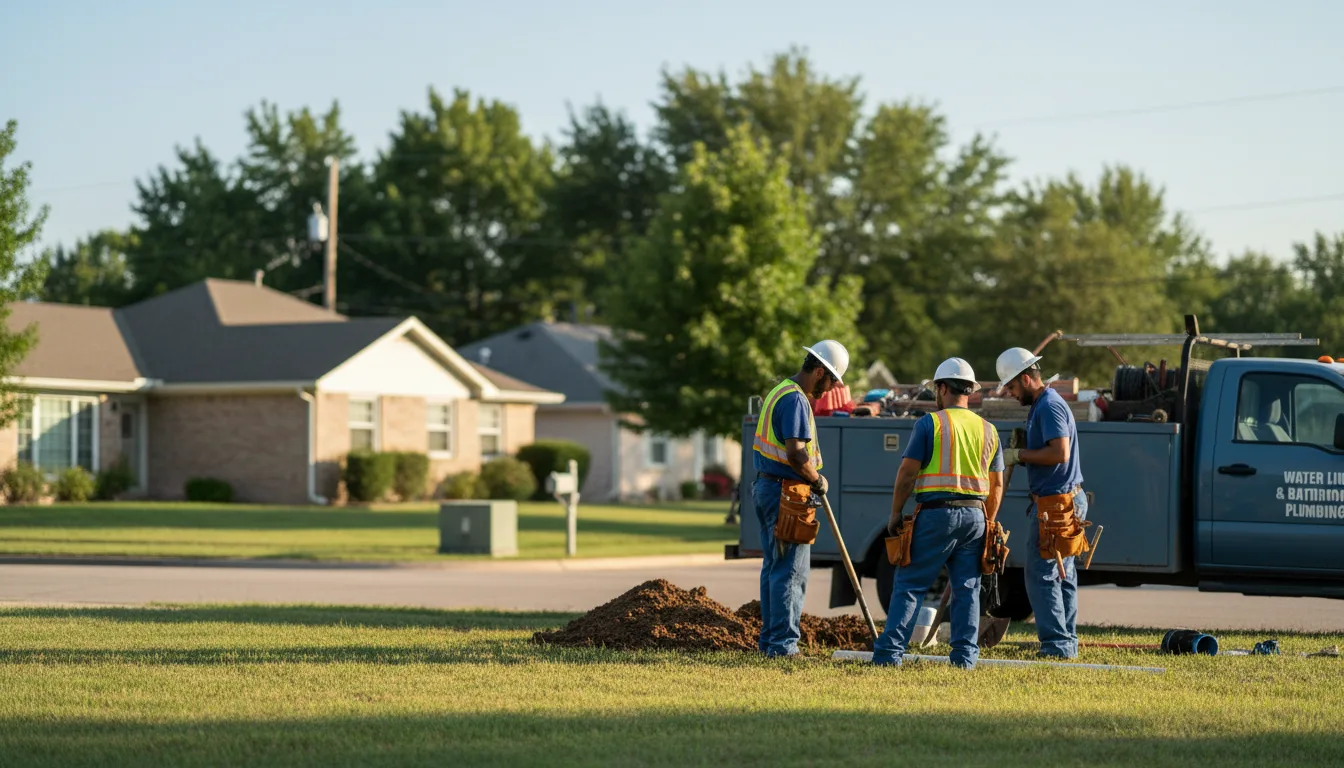 Residential water line and bathroom plumbing service in Romance, AR